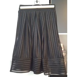 Black Layered Eyelet A Line Skirt